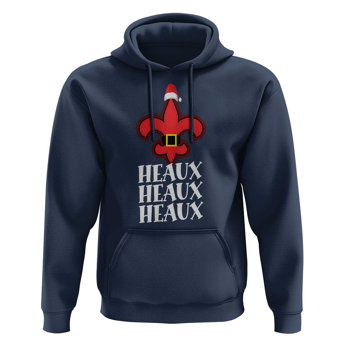 Funny Cajun Louisiana Christmas Hoodie Heaux Heaux Heaux New Orleans Santa Hat