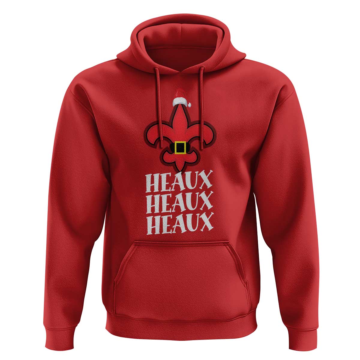 Funny Cajun Louisiana Christmas Hoodie Heaux Heaux Heaux New Orleans Santa Hat