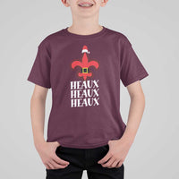 Funny Cajun Louisiana Christmas T Shirt For Kid Heaux Heaux Heaux New Orleans Santa Hat - Wonder Print Shop
