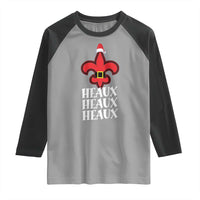 Funny Cajun Louisiana Christmas Raglan Shirt Heaux Heaux Heaux New Orleans Santa Hat - Wonder Print Shop