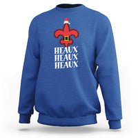 Funny Cajun Louisiana Christmas Sweatshirt Heaux Heaux Heaux New Orleans Santa Hat - Wonder Print Shop