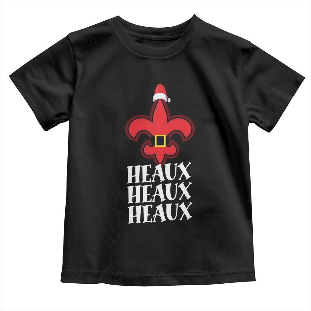Funny Cajun Louisiana Christmas Toddler T Shirt Heaux Heaux Heaux New Orleans Santa Hat