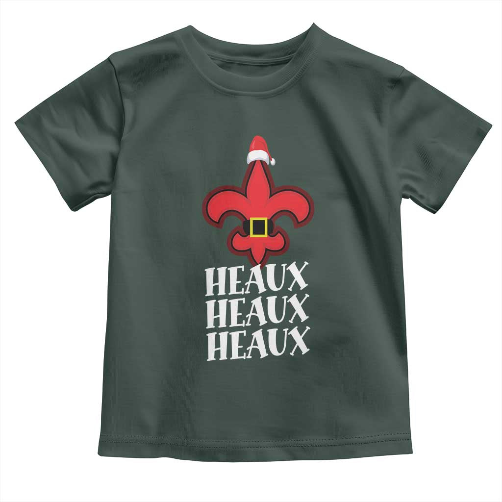 Funny Cajun Louisiana Christmas Toddler T Shirt Heaux Heaux Heaux New Orleans Santa Hat