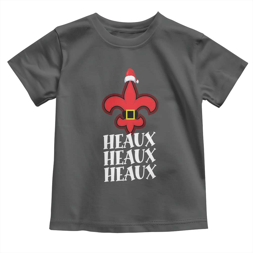 Funny Cajun Louisiana Christmas Toddler T Shirt Heaux Heaux Heaux New Orleans Santa Hat