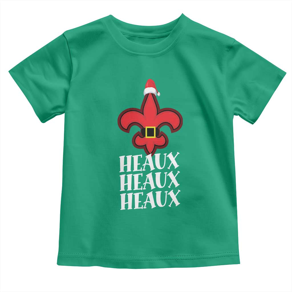Funny Cajun Louisiana Christmas Toddler T Shirt Heaux Heaux Heaux New Orleans Santa Hat