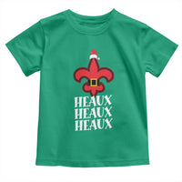 Funny Cajun Louisiana Christmas Toddler T Shirt Heaux Heaux Heaux New Orleans Santa Hat