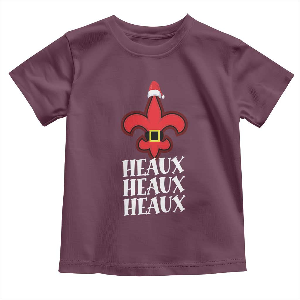 Funny Cajun Louisiana Christmas Toddler T Shirt Heaux Heaux Heaux New Orleans Santa Hat