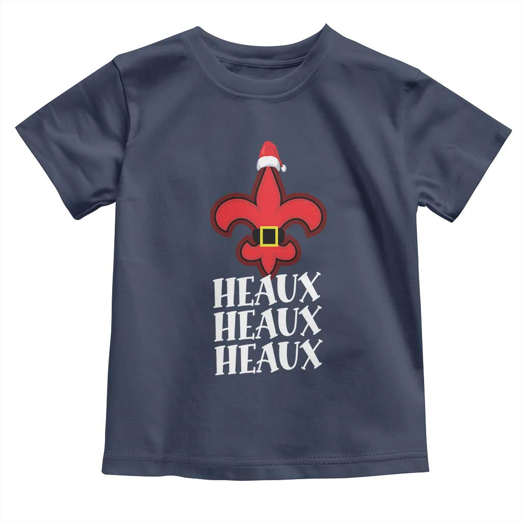 Funny Cajun Louisiana Christmas Toddler T Shirt Heaux Heaux Heaux New Orleans Santa Hat