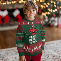 Funny Cajun Louisiana Xmas Ugly Christmas Sweater Heaux Heaux Heaux New Orleans Santa Hat - Wonder Print Shop