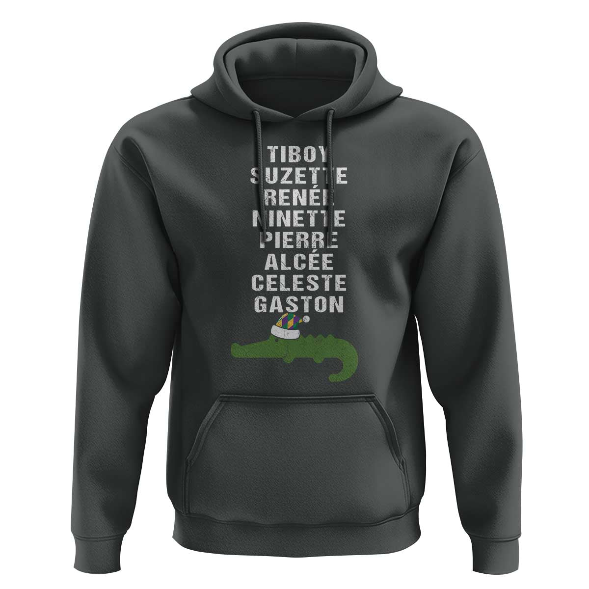 Funny Cajun Louisiana Christmas Hoodie Eight Crocodiles New Orleans Santa