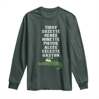 Funny Cajun Louisiana Christmas Long Sleeve Shirt Eight Crocodiles New Orleans Santa