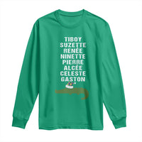 Funny Cajun Louisiana Christmas Long Sleeve Shirt Eight Crocodiles New Orleans Santa