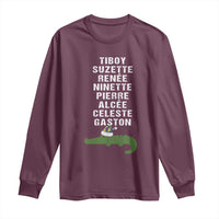 Funny Cajun Louisiana Christmas Long Sleeve Shirt Eight Crocodiles New Orleans Santa