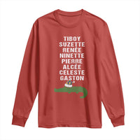 Funny Cajun Louisiana Christmas Long Sleeve Shirt Eight Crocodiles New Orleans Santa