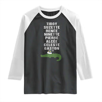 Funny Cajun Louisiana Christmas Raglan Shirt Eight Crocodiles New Orleans Santa - Wonder Print Shop