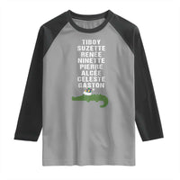 Funny Cajun Louisiana Christmas Raglan Shirt Eight Crocodiles New Orleans Santa - Wonder Print Shop