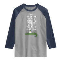 Funny Cajun Louisiana Christmas Raglan Shirt Eight Crocodiles New Orleans Santa - Wonder Print Shop