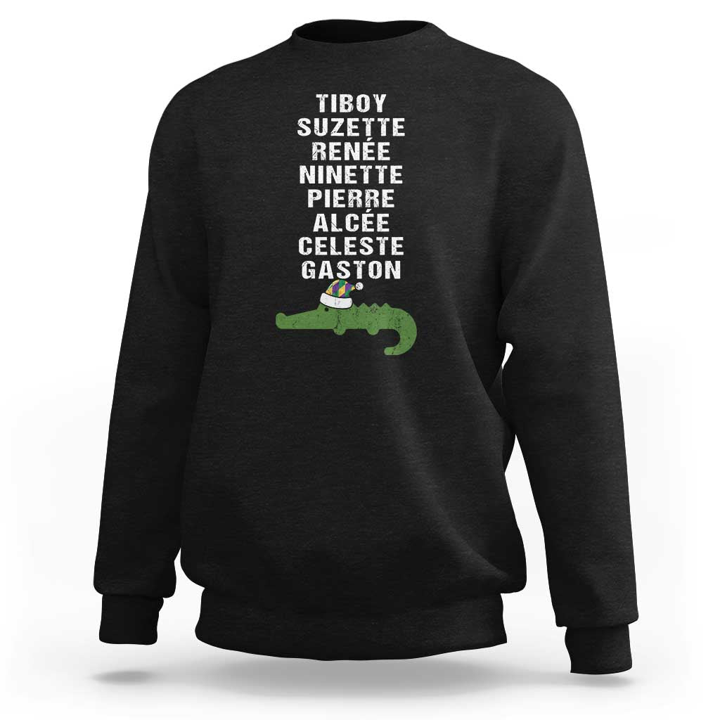 Funny Cajun Louisiana Christmas Sweatshirt Eight Crocodiles New Orleans Santa - Wonder Print Shop