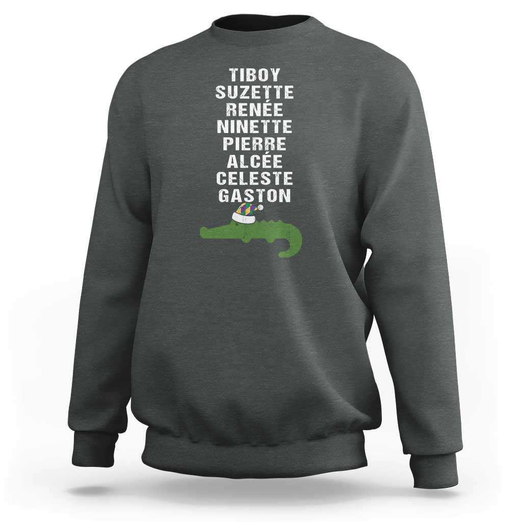 Funny Cajun Louisiana Christmas Sweatshirt Eight Crocodiles New Orleans Santa - Wonder Print Shop