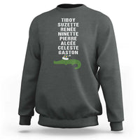 Funny Cajun Louisiana Christmas Sweatshirt Eight Crocodiles New Orleans Santa - Wonder Print Shop