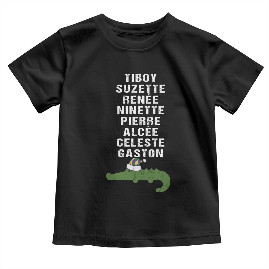 Funny Cajun Louisiana Christmas Toddler T Shirt Eight Crocodiles New Orleans Santa