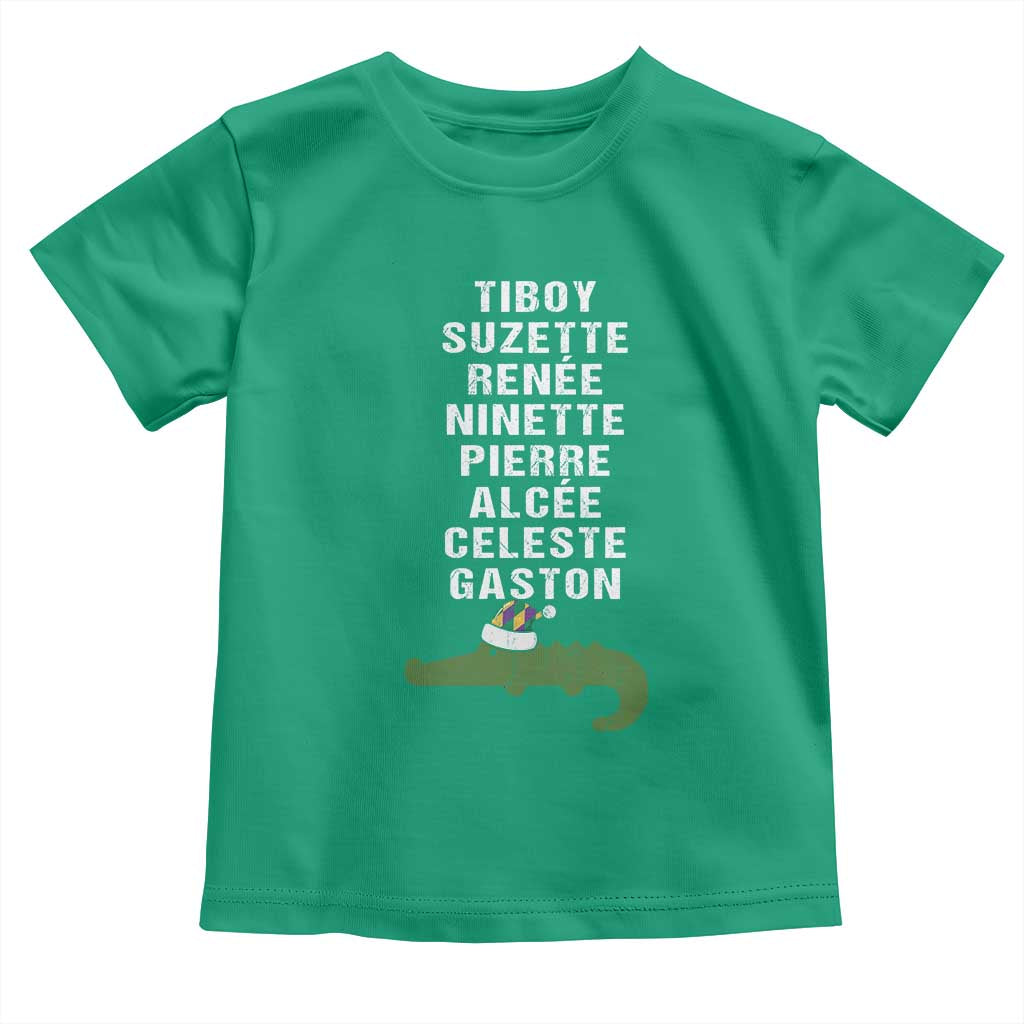 Funny Cajun Louisiana Christmas Toddler T Shirt Eight Crocodiles New Orleans Santa