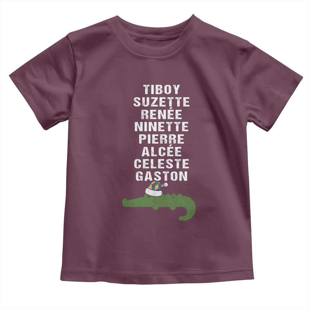 Funny Cajun Louisiana Christmas Toddler T Shirt Eight Crocodiles New Orleans Santa