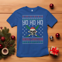 Funny Christmas Pirate Santa T Shirt Yo Ho Ho Merry Christmas Skull Santa Hat - Wonder Print Shop