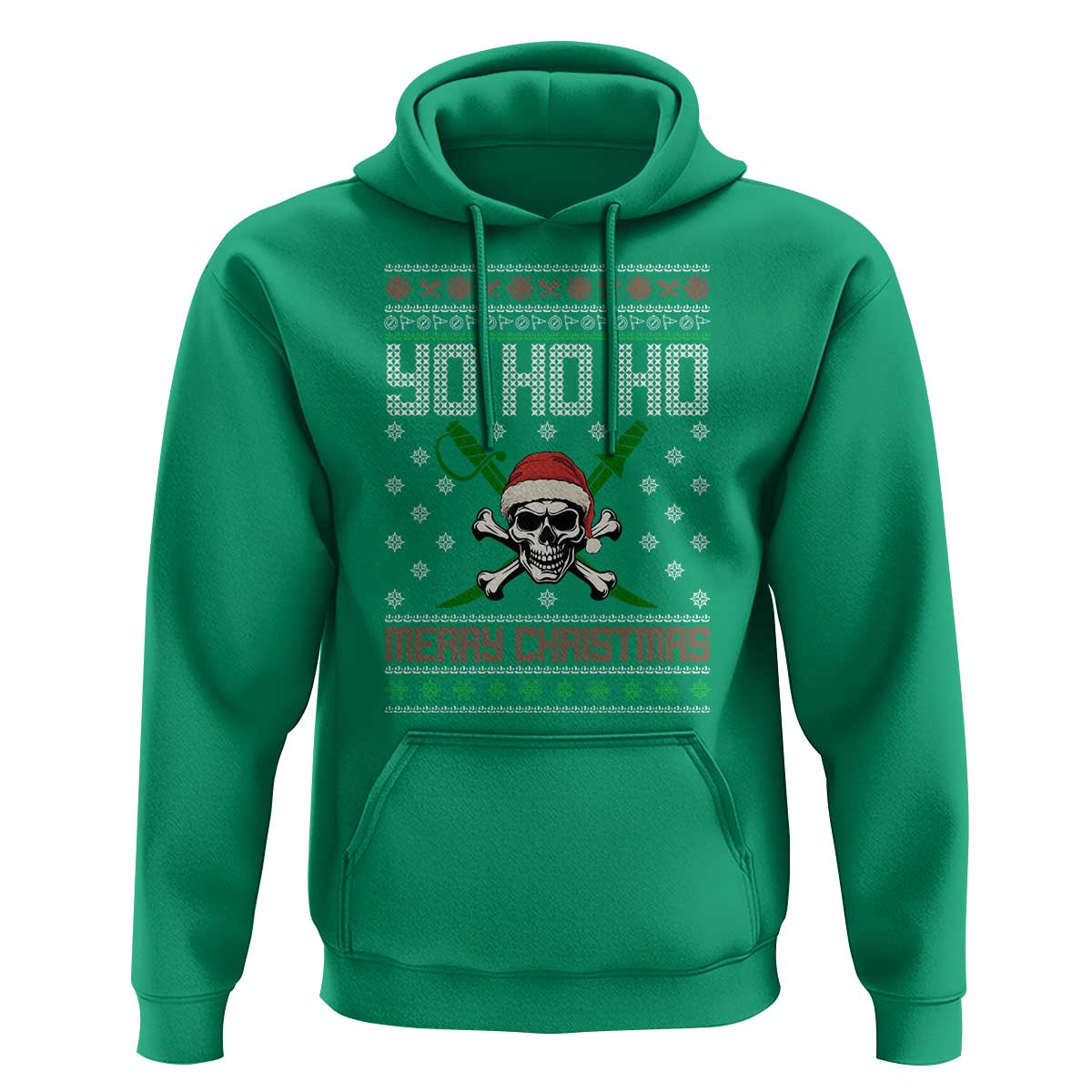 Funny Christmas Pirate Santa Hoodie Yo Ho Ho Merry Christmas Skull Santa Hat