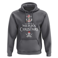 Funny Christmas Pirate Hoodie Yo Ho Ho Merry Christmas Anchor Santa Skull