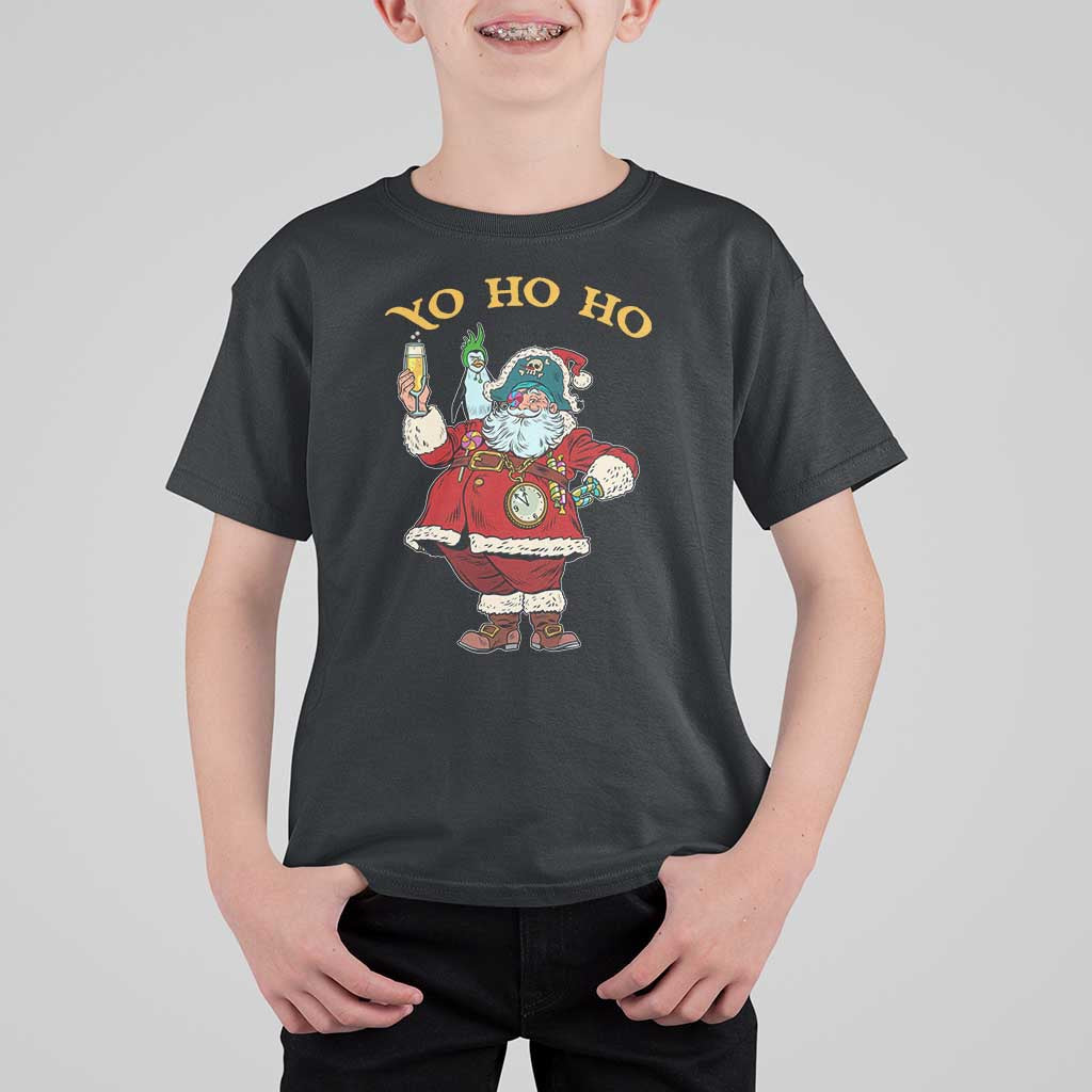 Funny Christmas Pirate Santa T Shirt For Kid Yo Ho Ho Holiday Xmas Pirate - Wonder Print Shop