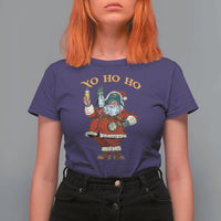 Funny Christmas Pirate Santa T Shirt For Women Yo Ho Ho Holiday Xmas Pirate - Wonder Print Shop