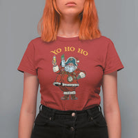 Funny Christmas Pirate Santa T Shirt For Women Yo Ho Ho Holiday Xmas Pirate - Wonder Print Shop