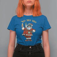 Funny Christmas Pirate Santa T Shirt For Women Yo Ho Ho Holiday Xmas Pirate - Wonder Print Shop