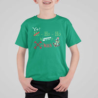 Funny Christmas Pirate T Shirt For Kid Yo Ho Ho Marrrrry X-Mas Anchor Santa Hat - Wonder Print Shop