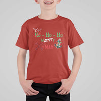 Funny Christmas Pirate T Shirt For Kid Yo Ho Ho Marrrrry X-Mas Anchor Santa Hat - Wonder Print Shop
