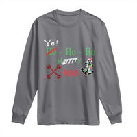 Funny Christmas Pirate Long Sleeve Shirt Yo Ho Ho Marrrrry X-Mas Anchor Santa Hat