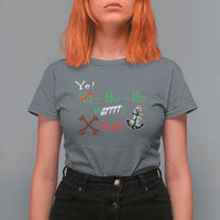 Funny Christmas Pirate T Shirt For Women Yo Ho Ho Marrrrry X-Mas Anchor Santa Hat - Wonder Print Shop