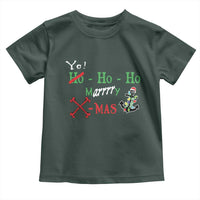 Funny Christmas Pirate Toddler T Shirt Yo Ho Ho Marrrrry X-Mas Anchor Santa Hat