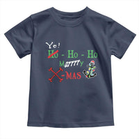 Funny Christmas Pirate Toddler T Shirt Yo Ho Ho Marrrrry X-Mas Anchor Santa Hat
