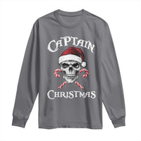 Funny Xmas Pirate Santa Long Sleeve Shirt Captain Christmas Skull Candy Canes