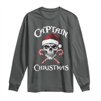 Funny Xmas Pirate Santa Long Sleeve Shirt Captain Christmas Skull Candy Canes