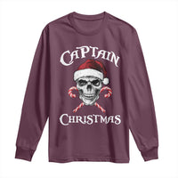Funny Xmas Pirate Santa Long Sleeve Shirt Captain Christmas Skull Candy Canes