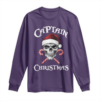 Funny Xmas Pirate Santa Long Sleeve Shirt Captain Christmas Skull Candy Canes