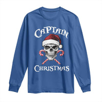 Funny Xmas Pirate Santa Long Sleeve Shirt Captain Christmas Skull Candy Canes