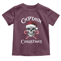 Funny Xmas Pirate Santa Toddler T Shirt Captain Christmas Skull Candy Canes