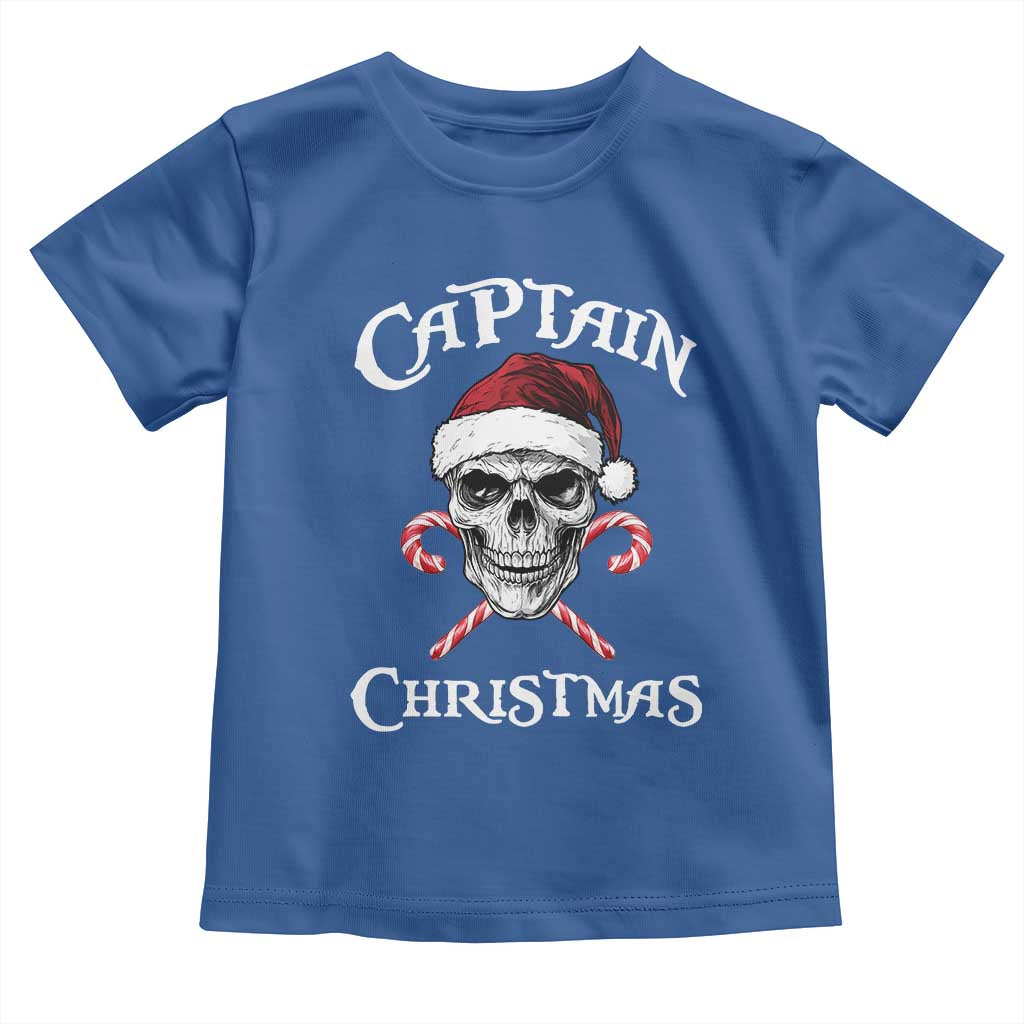 Funny Xmas Pirate Santa Toddler T Shirt Captain Christmas Skull Candy Canes