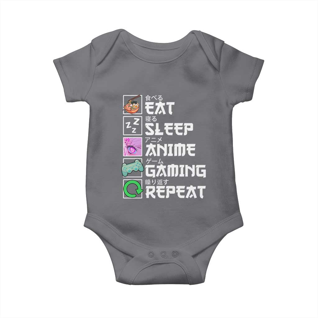 Eat Sleep Anime Gaming Repeat Baby Onesie Kawaii Otaku Anime Manga