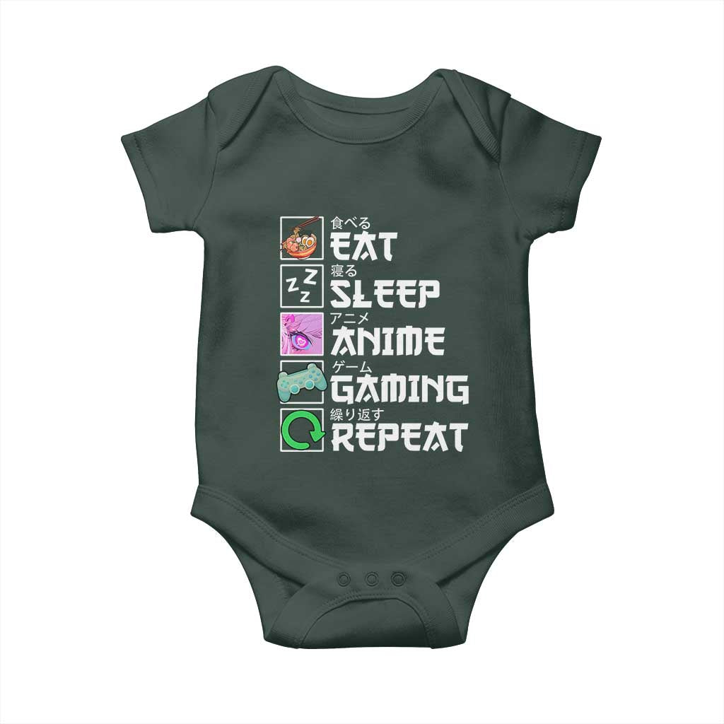 Eat Sleep Anime Gaming Repeat Baby Onesie Kawaii Otaku Anime Manga