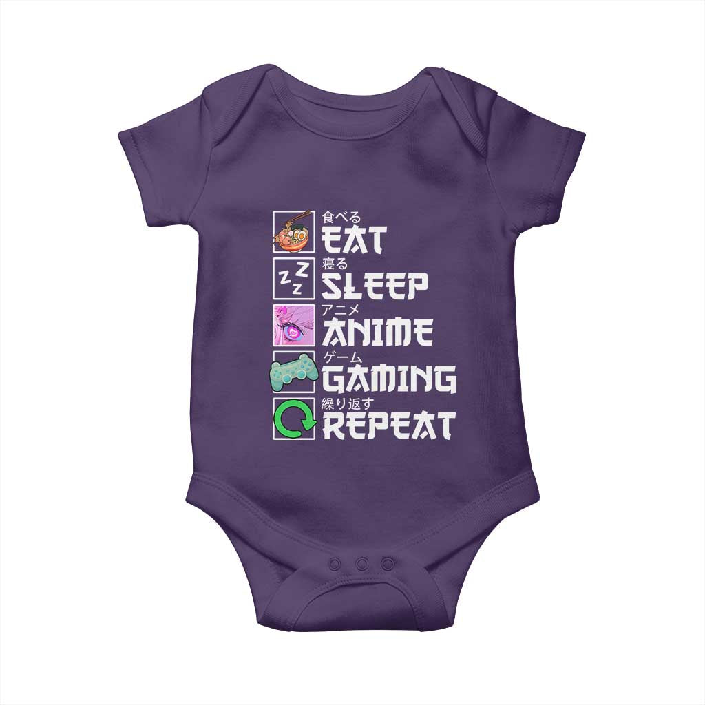 Eat Sleep Anime Gaming Repeat Baby Onesie Kawaii Otaku Anime Manga